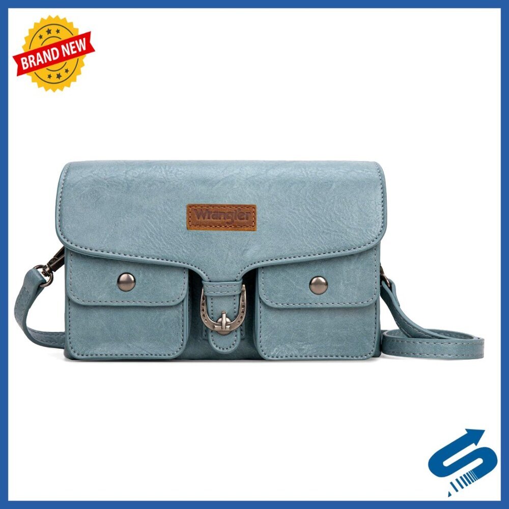 Small Crossbody Purse with Double Zipper Multi-Function Card Holder